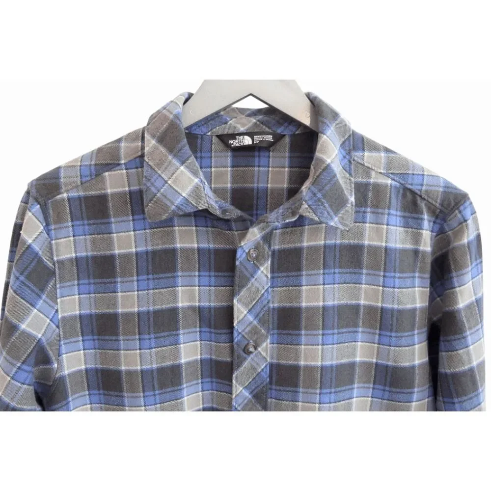 The North Face Flannel Shirt‎ S Olive & Blue Plaid Button Down